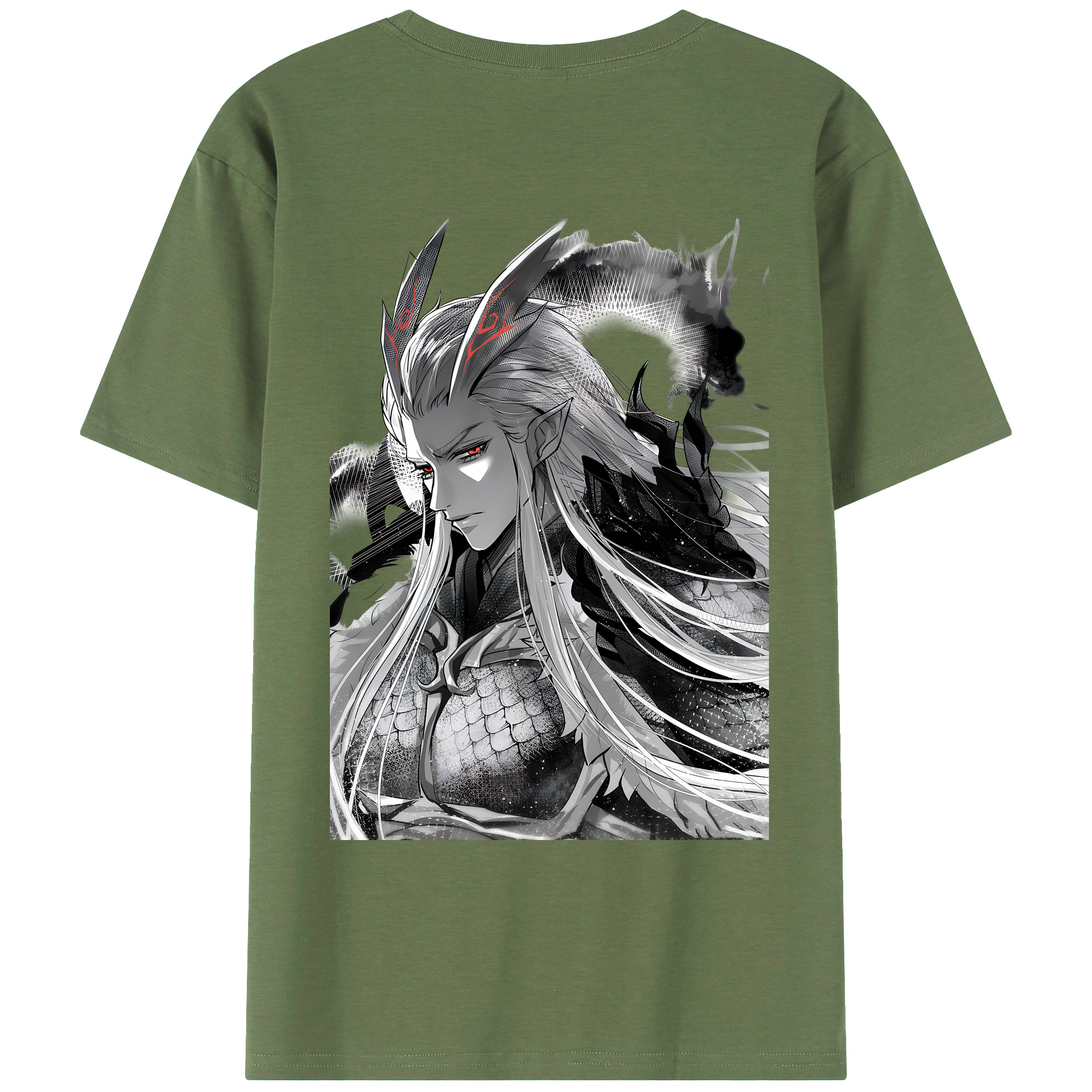 （画像用） Ne Zha 2 ナタ 魔童の大暴れ 綿100％ メンズ半袖Tシャツ（バックプリント） 通気性